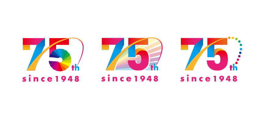 75周年記念ロゴにカラーチャートのモチーフ追加